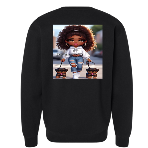 Sweatshirt Cute Girl Walking Dogs