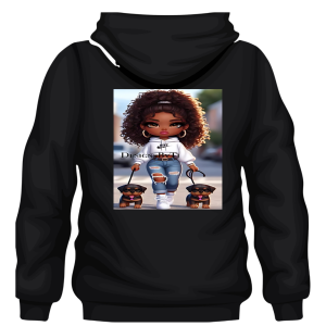 Hoodie Cute Girl Walking Dogs