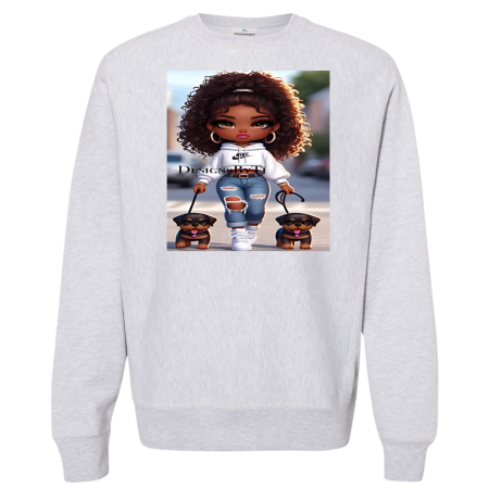 Sweatshirt Cute Girl Walking Dogs