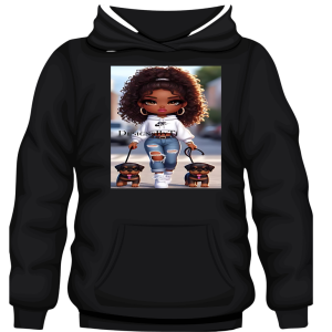 Hoodie Cute Girl Walking Dogs