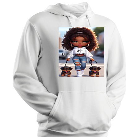 Hoodie Cute Girl Walking Dogs
